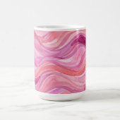 Rosa Wasserfarben-Wellenmuster Kaffeetasse (Mittel)