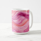Rosa Wasserfarben-Wellenmuster Kaffeetasse (VorderseiteRechts)