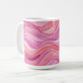 Rosa Wasserfarben-Wellenmuster Kaffeetasse (Vorderseite Links)