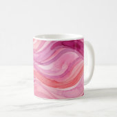 Rosa Wasserfarben-Wellenmuster Kaffeetasse (VorderseiteRechts)