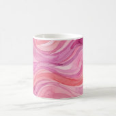 Rosa Wasserfarben-Wellenmuster Kaffeetasse (Mittel)