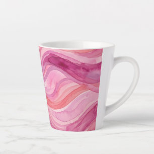 Rosa Wasserfarben-Wellenmuster Milchtasse
