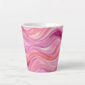 Rosa Wasserfarben-Wellenmuster Milchtasse (Vorderseite)