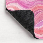 Rosa Wasserfarben-Wellenmuster Mousepad (Ecke)