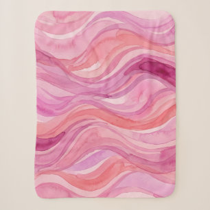 Rosa Wasserfarben-Wellenmuster Sherpadecke