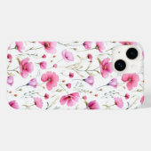 Rosa Wasserfarben-Wildblume Case-Mate iPhone Hülle (Rückseite (Horizontal))
