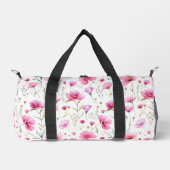 Rosa Wasserfarben-Wildblume Duffle Bag (Vorderseite)