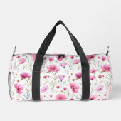Rosa Wasserfarben-Wildblume Duffle Bag (Rückseite)