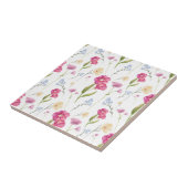 Rosa Wasserfarben-Wildblume Fliese (Seite)