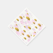 Rosa Wasserfarben Wolken Gold Stars Sky Serviette (Ecke)