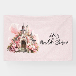 Rosa Wasserfarbene Kirche Brautparty Banner