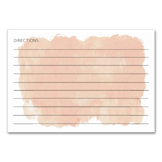 Rosa Wasserfarbene Rezeptionskarten Brautparty Tischnummer (Rückseite)