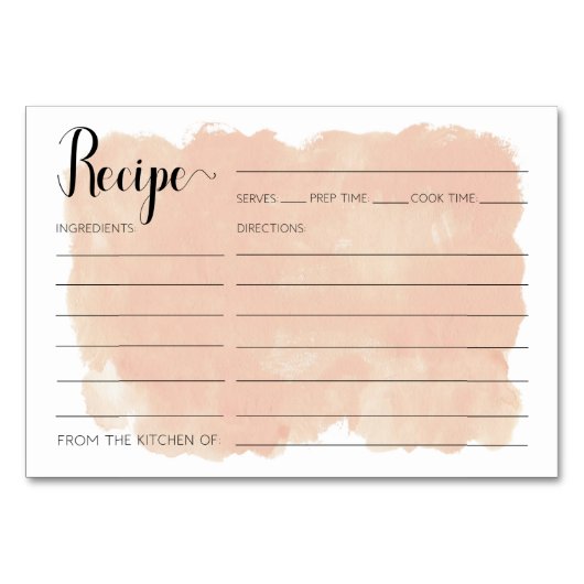 Rosa Wasserfarbene Rezeptionskarten Brautparty Tischnummer (Vorderseite)