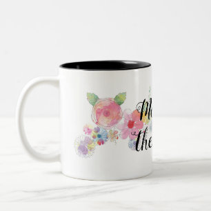 Rosa Wasserfarbenes Florales Brautmutter-Outfit Zweifarbige Tasse