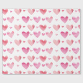 Rosa Wasserfarbenfrohe Herzschläuche Geschenkpapier (Flach)
