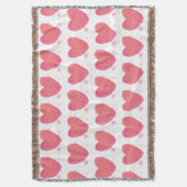 Rosa Wasserfarbenherz Decke (Vorderseite Vertikal)