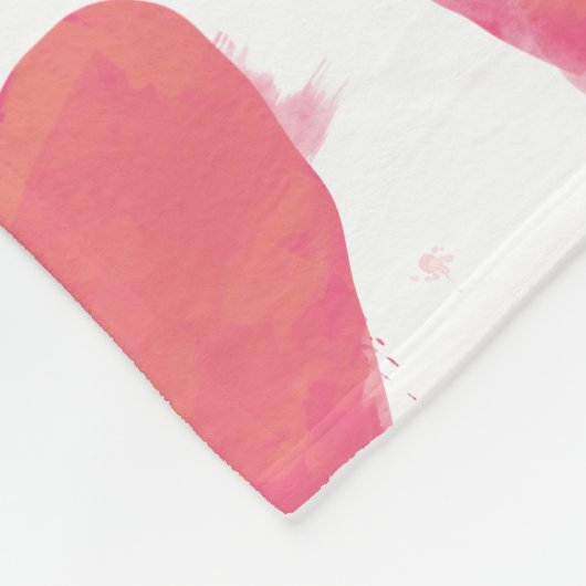 Rosa Wasserfarbenherz Fleecedecke (Ecke)