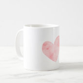 Rosa Wasserfarbenherz Kaffeetasse (Vorderseite Links)