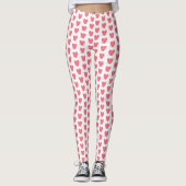 Rosa Wasserfarbenherz Leggings (Vorderseite)
