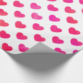 Rosa Wasserfarbenherzen Geschenkpapier (Ecke)