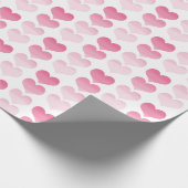 Rosa Wasserfarbenherzen Geschenkpapier (Ecke)
