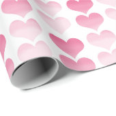 Rosa Wasserfarbenherzen Geschenkpapier (Rolleneckpunkt)