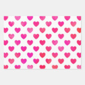Rosa Wasserfarbenherzen Geschenkpapier Set (Vorderseite 2)
