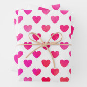 Rosa Wasserfarbenherzen Geschenkpapier Set (Beispiel)