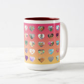 Rosa Wasserfarbenherzen Zweifarbige Tasse (VorderseiteRechts)