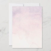 Rosa Wasserfarbenleuchte Niedlich Girl Baby Dusche Einladung (Rückseite)