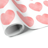 rosa Wasserfarbenmuster Geschenkpapier (Rolleneckpunkt)