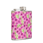 Rosa Wasserfarbenmuster Petunia-Blume Flachmann (Rechts)