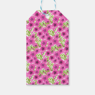 Rosa Wasserfarbenmuster Petunia-Blume Geschenkanhänger