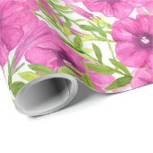Rosa Wasserfarbenmuster Petunia-Blume Geschenkpapier (Rolleneckpunkt)