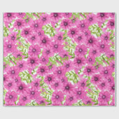 Rosa Wasserfarbenmuster Petunia-Blume Geschenkpapier (Flach)