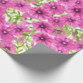 Rosa Wasserfarbenmuster Petunia-Blume Geschenkpapier (Ecke)