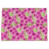 Rosa Wasserfarbenmuster Petunia-Blume Große Geschenktüte (Vorderseite)