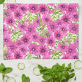 Rosa Wasserfarbenmuster Petunia-Blume Handtuch (Gefaltet)