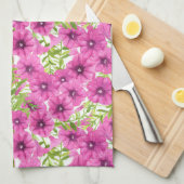 Rosa Wasserfarbenmuster Petunia-Blume Handtuch (Viertel Falte)