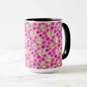 Rosa Wasserfarbenmuster Petunia-Blume Tasse (VorderseiteRechts)