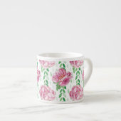 Rosa Wasserfarbenpeonys Espressotasse (Vorderseite Rechts)