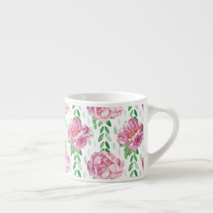 Rosa Wasserfarbenpeonys Espressotasse