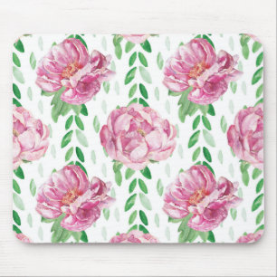 Rosa Wasserfarbenpeonys Mousepad