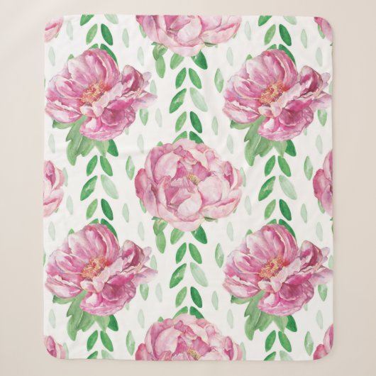 Rosa Wasserfarbenpeonys Sherpadecke (Vorderseite)