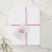 Rosa Wasserfarbenrose Valentinstag Geschenkanhänger (Mit Garn)