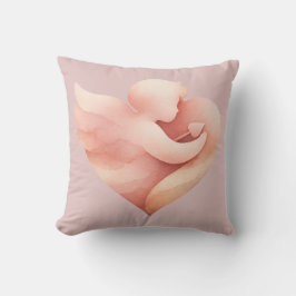 Rosa Wasserfarbentaube-Herz-Wurfkissen Kissen