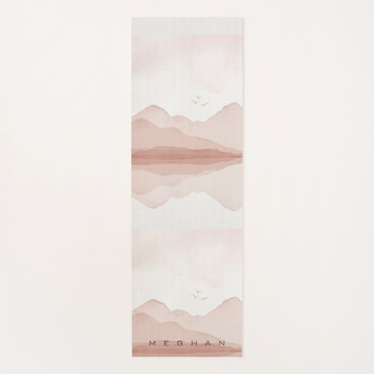 Rosa Wasserfarbenwelt Monogramm Yoga Mat Yogamatte (Vorderseite)