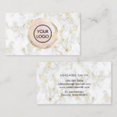 Rosa Wasserfarbkreis auf der Marmorkarte Visitenkarte (Vorne/Hinten)