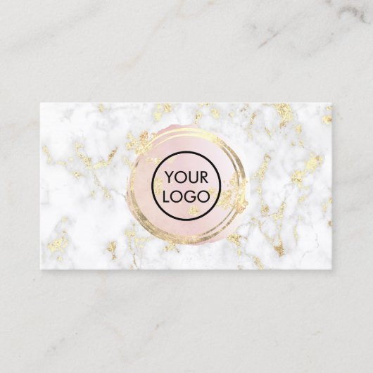 Rosa Wasserfarbkreis auf der Marmorkarte Visitenkarte (Vorderseite)