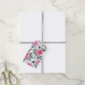 Rosa Wasserfarbmuster mit eleganter Pinkrose Geschenkanhänger (Mit Garn)